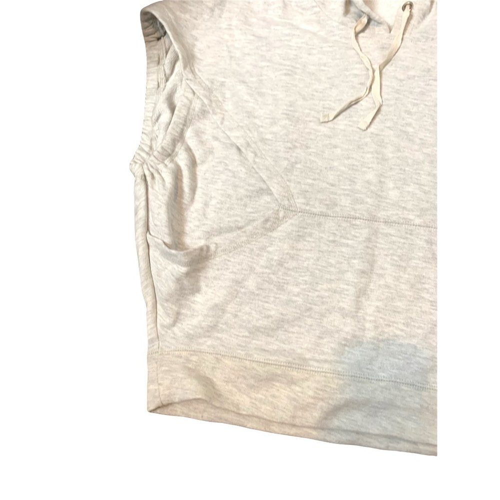 Jane + Delancey Light Gray Oversized Sleeveless 90's Style Hoodie Sweatshirt-Sma - Picture 7 of 13